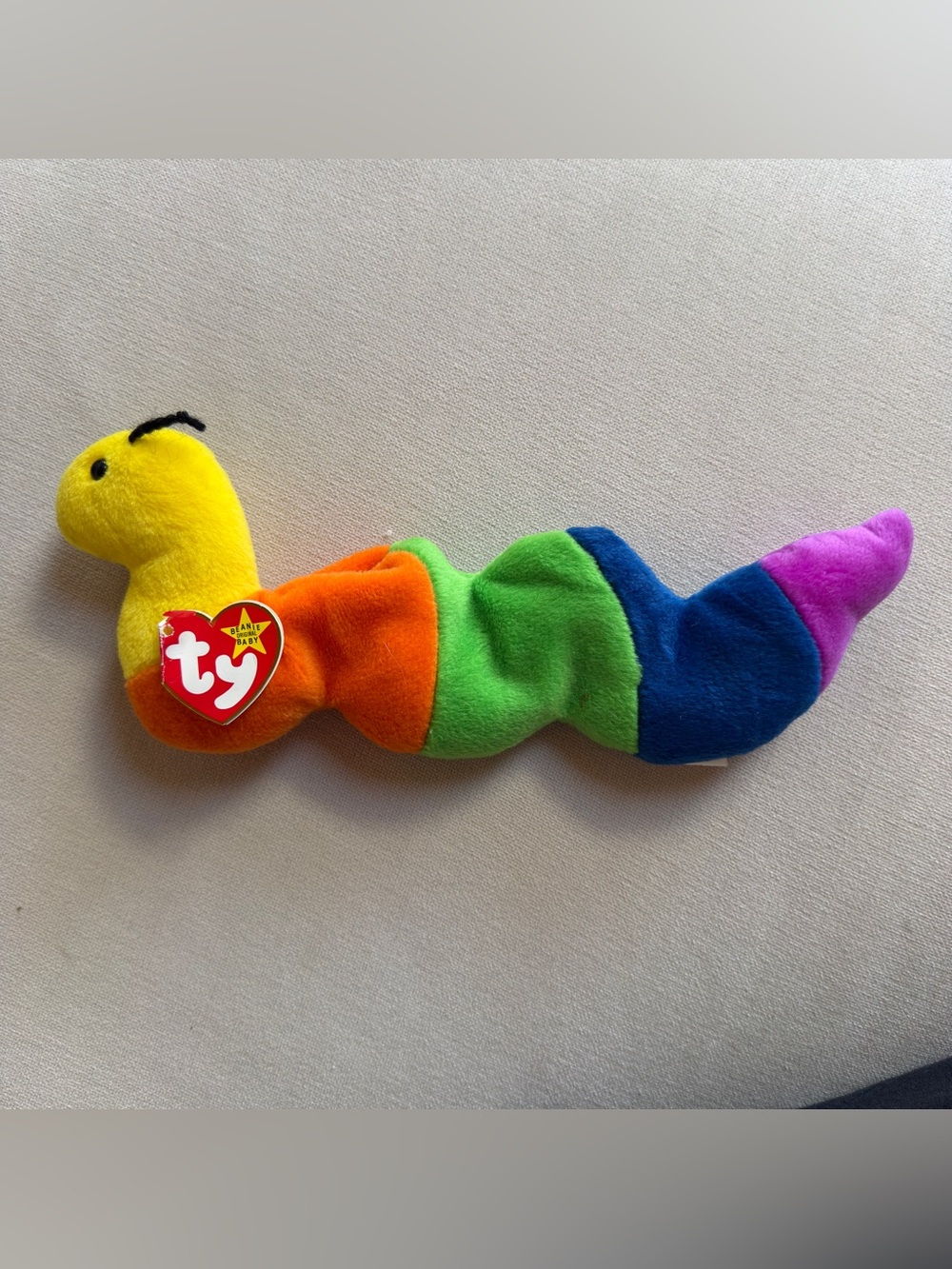 VINTAGE 90S TY BEANIE BABY INCH RAINBOW INCHWORM PVC